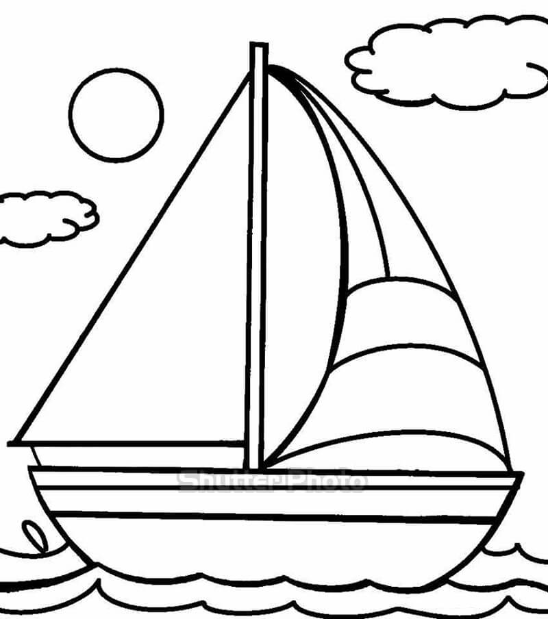 Vẽ thuyền buồm đơn giản và tô màu cho bé  Dạy bé tô màu  Dạy bé vẽ   Mewarnai Perahu layar  YouTube