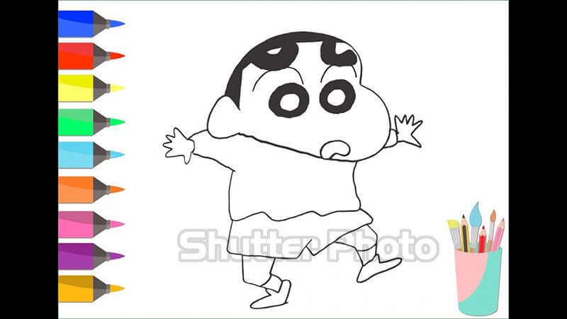 Những bức tranh tô màu Shin cậu bé bút chì dễ thương cho bé Update 12/2023