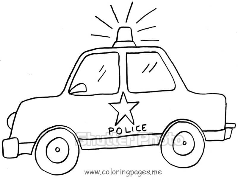 Tranh tô màu xe cảnh sát cho bé bảo vệ mọi người