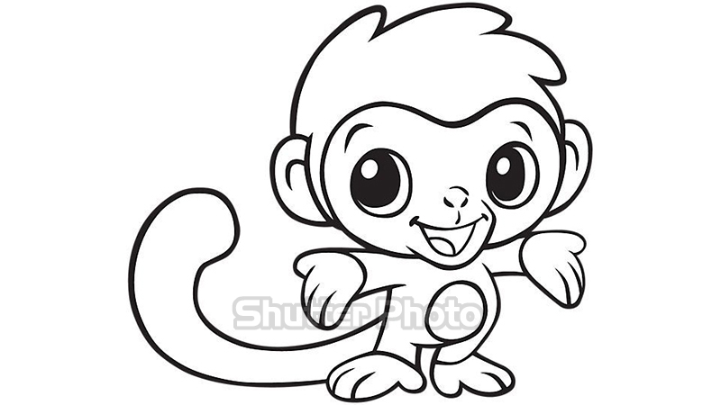 Những bước Cách vẽ con khỉ leo cây đơn giản và ngộ nghĩnh