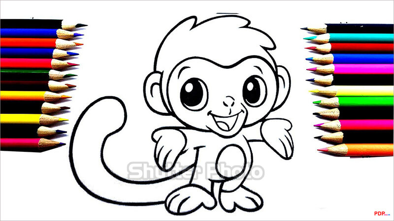 Những bức tranh tô màu con khỉ tinh nghịch dành cho các bé yêu Update 11/2022