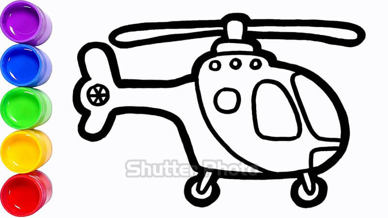 Những mẫu tranh tô màu máy bay trực thăng đẹp nhất cho bé Update 12/2023