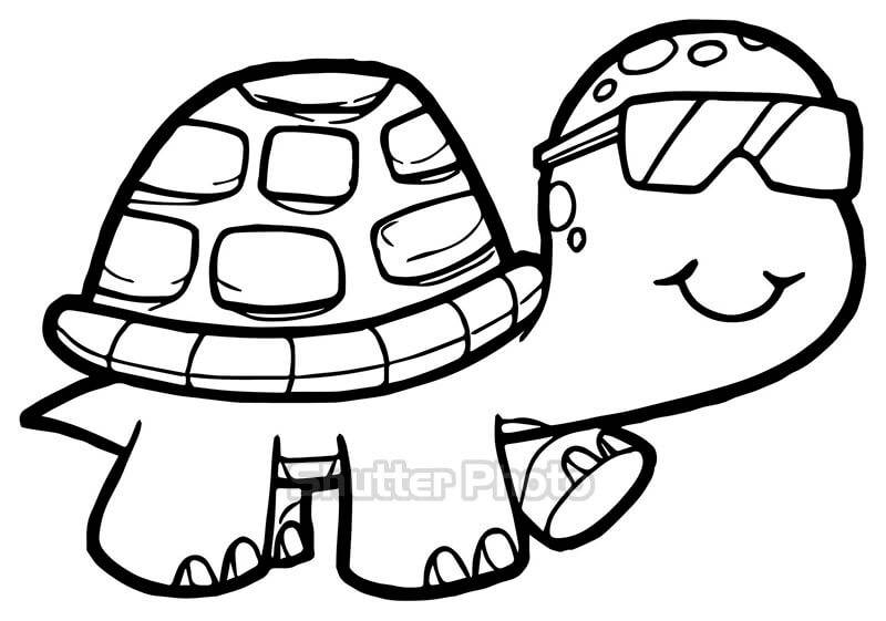 Tranh tô màu con rùa 1  Turtle coloring pages Easy coloring pages Turtle  outline