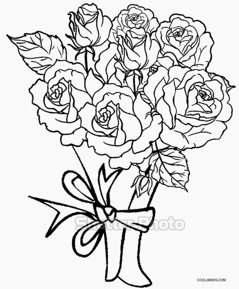 Những bức vẽ tô màu tranh hoa hồng đẹp và dễ thương nhất Update 02/2023