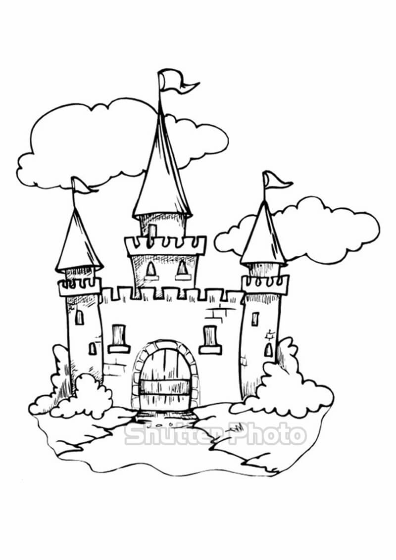 Замок раскраска для детей