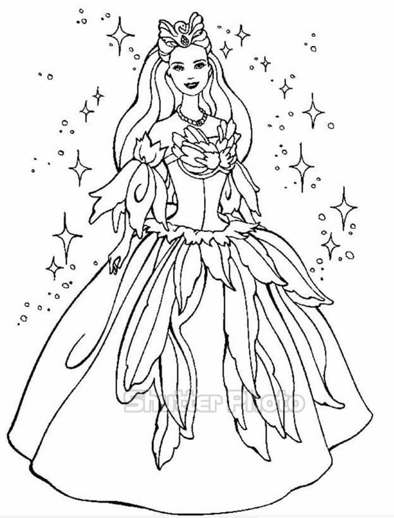 Tranh tô màu công chúa Barbie | Princess coloring pages, Barbie coloring  pages, Cartoon coloring pages