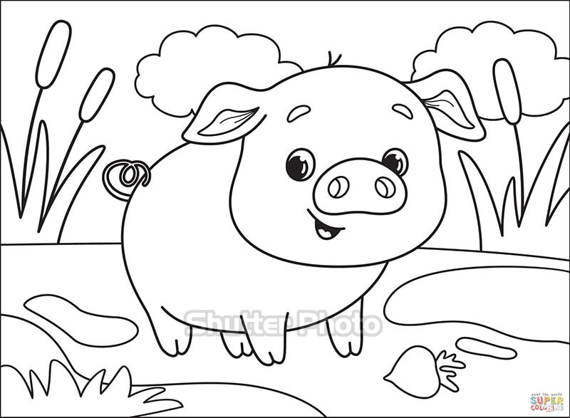 Tuyển tập tranh tô màu con lợn đáng yêu cho mẹ dạy bé tập tô ở nhà