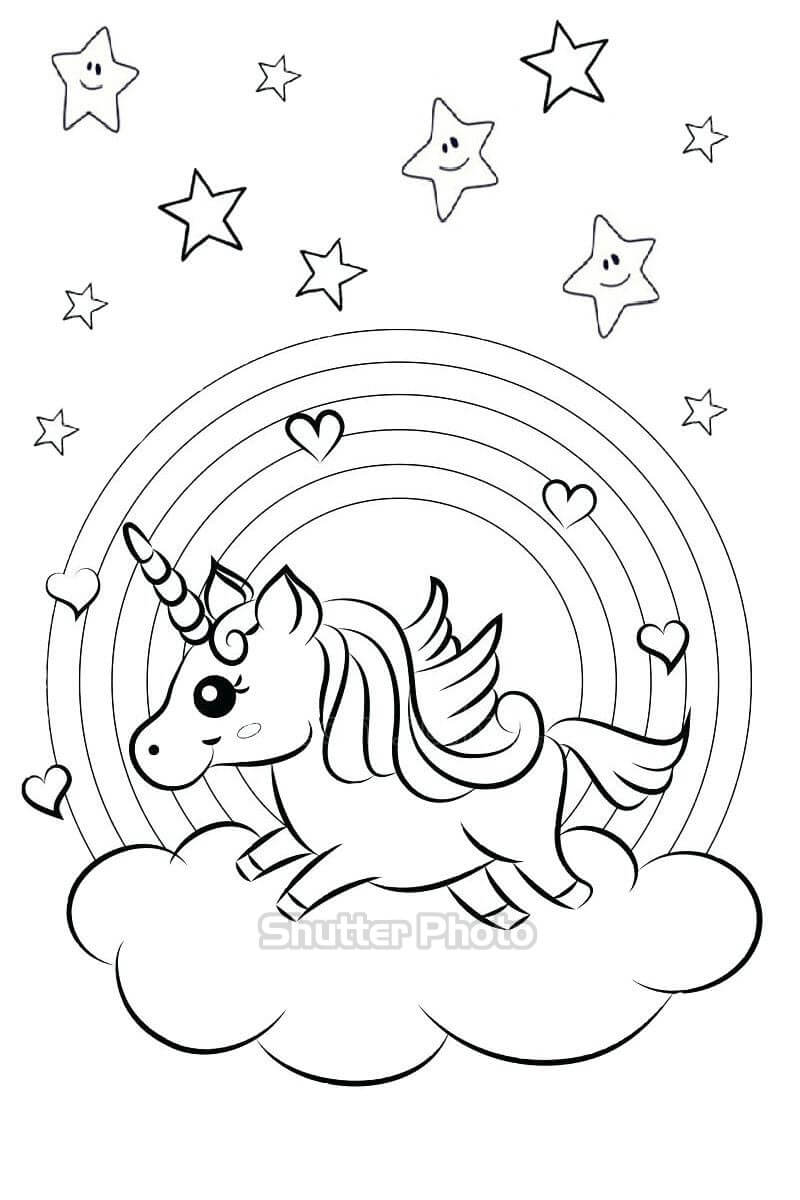 Bộ 25 tranh tô màu kỳ lân unicorn đáng yêu dễ thương dành riêng cho bé