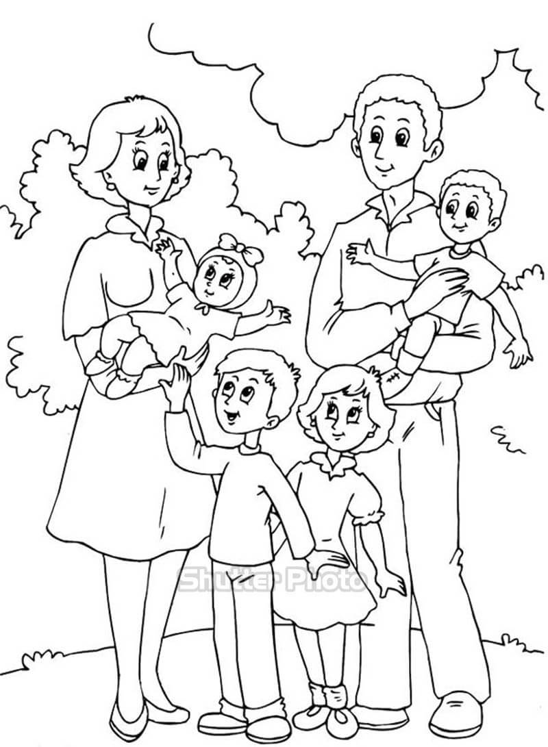 Bộ tranh tô màu chủ đề gia đình cho bé - Download.vn