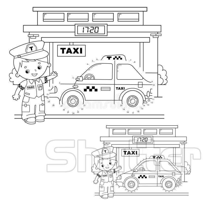 Tổng Hợp Tranh Tô Màu Xe Taxi Ngộ Ngĩnh Đáng Yêu Update 2023