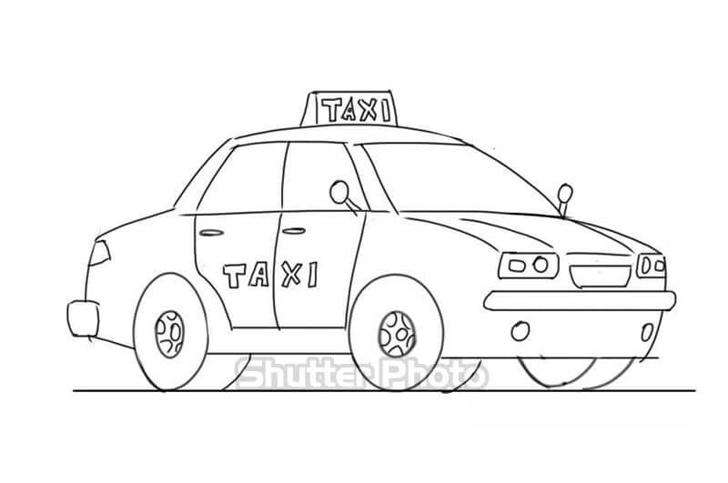 Tổng Hợp Tranh Tô Màu Xe Taxi Ngộ Ngĩnh Đáng Yêu Update 2023