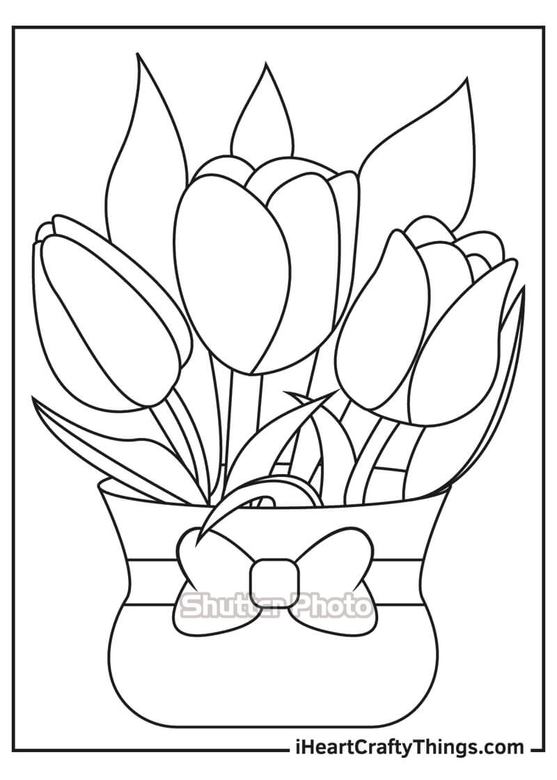 50 Tranh tô màu hoa tulip xin tươi nhất dễ tải dễ in Update 2022 30