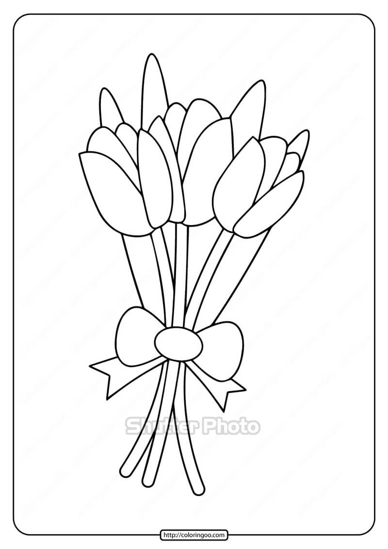 50 Tranh tô màu hoa tulip xin tươi nhất dễ tải dễ in Update 2022 48