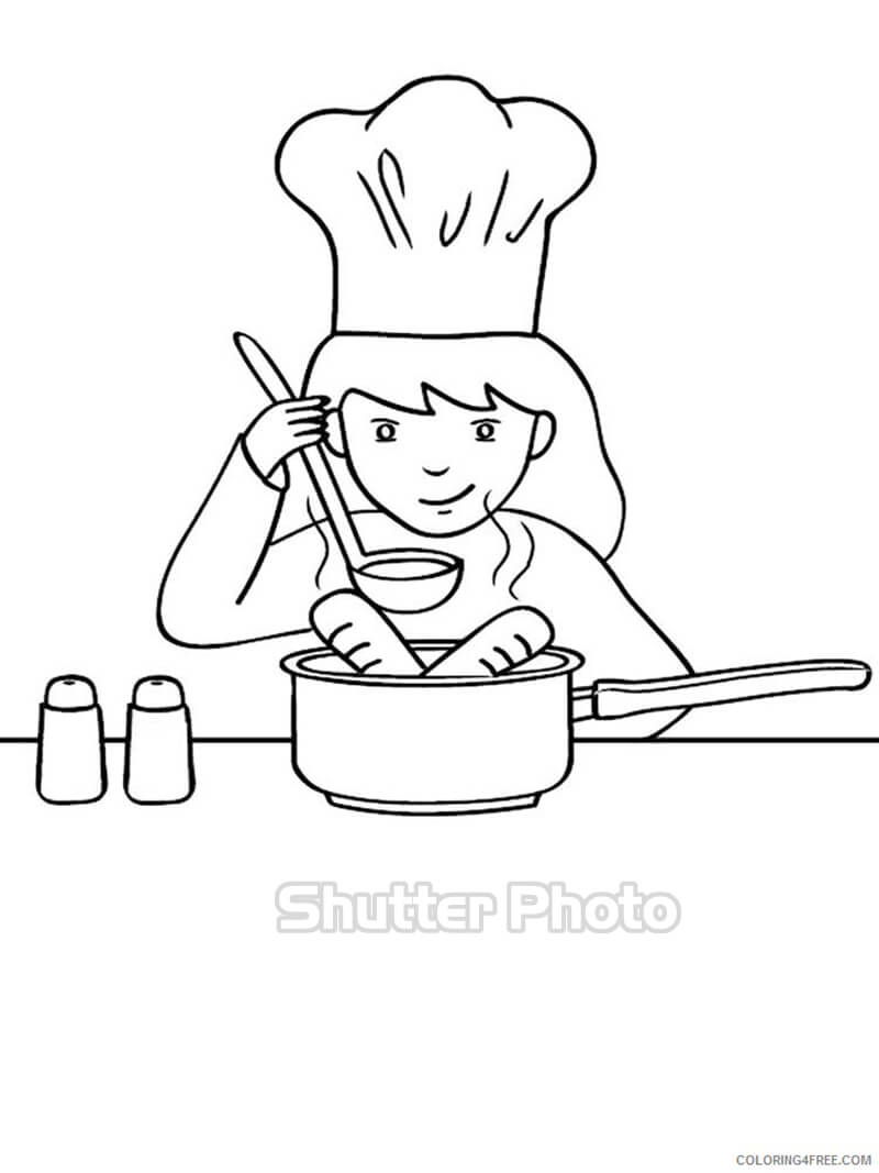 Bộ sưu tập hình ảnh tranh tô màu bé nấu ăn Update 12/2023