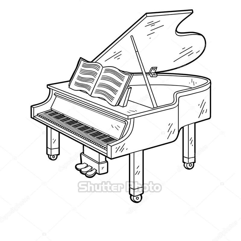 Tranh trang trí đàn piano nghệ thuật 1447  123Designorg