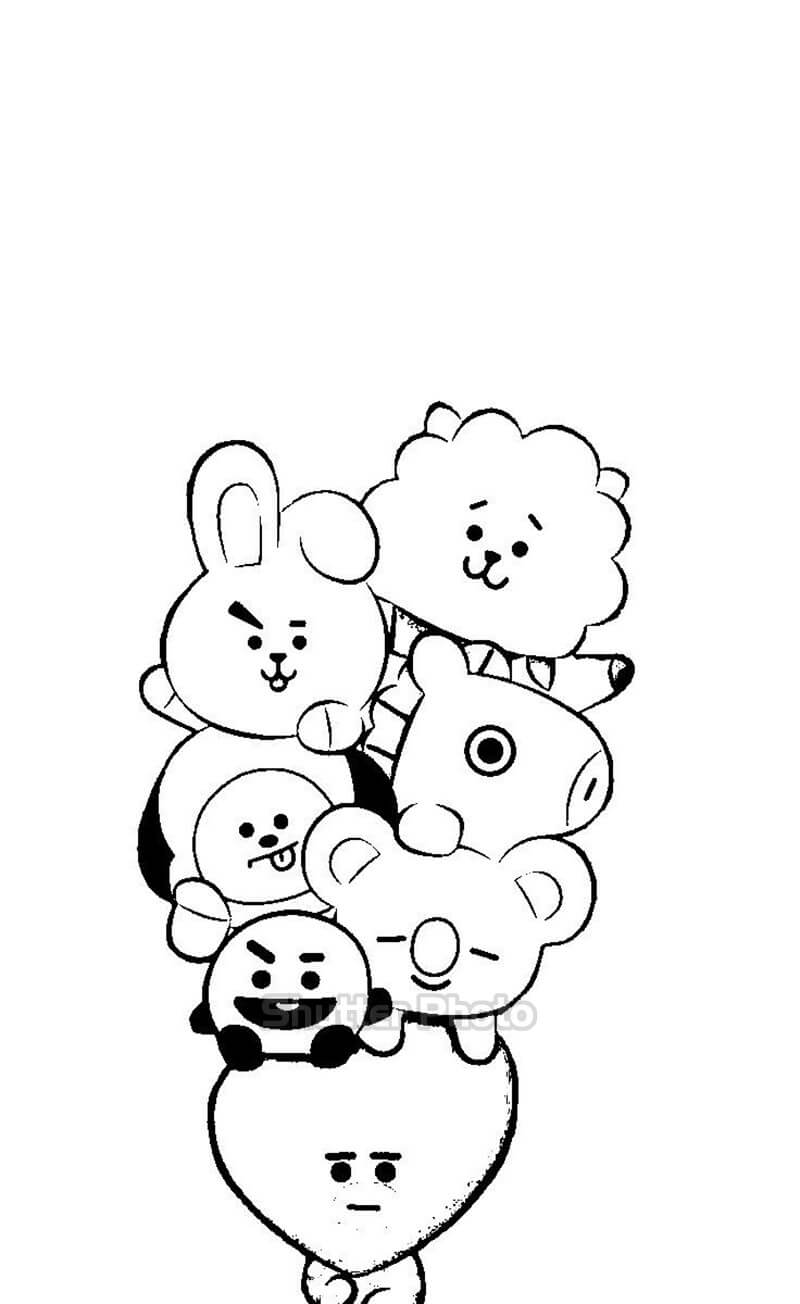 200+ Tranh Tô Màu Bt21 Siêu Cute Đáng Yêu Cho Bé Update 2023