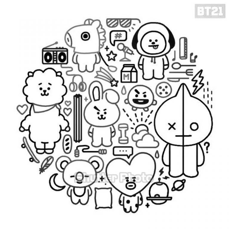 200+ Tranh tô màu bt21 siêu cute đáng yêu cho bé Update 2024