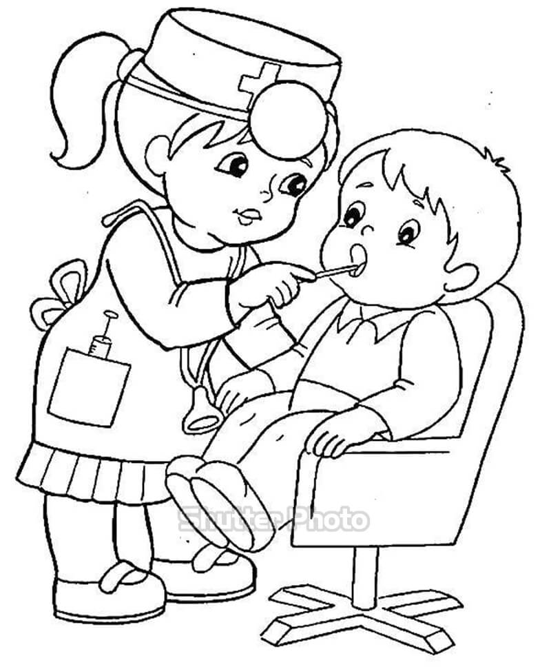 Vẽ đồ chơi bác sĩ và tô màu cho bé  Dạy bé vẽ  Dạy bé tô màu  Mainan  Dokter Halaman Mewarnai  YouTube
