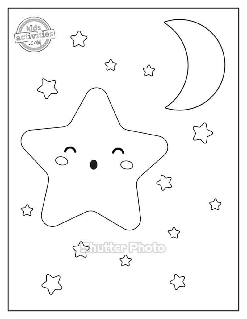 35 Tranh tô màu ngôi sao đơn giản ngộ nghĩnh cho bé tập tô  Trường THPT  Vĩnh Thắng