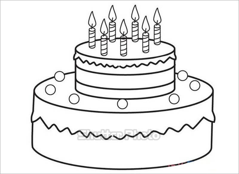 27 Tranh tô màu bánh kem sinh nhật vui vẻ cho trẻ  Dạy dỗ Chủ đề Dễ  thương