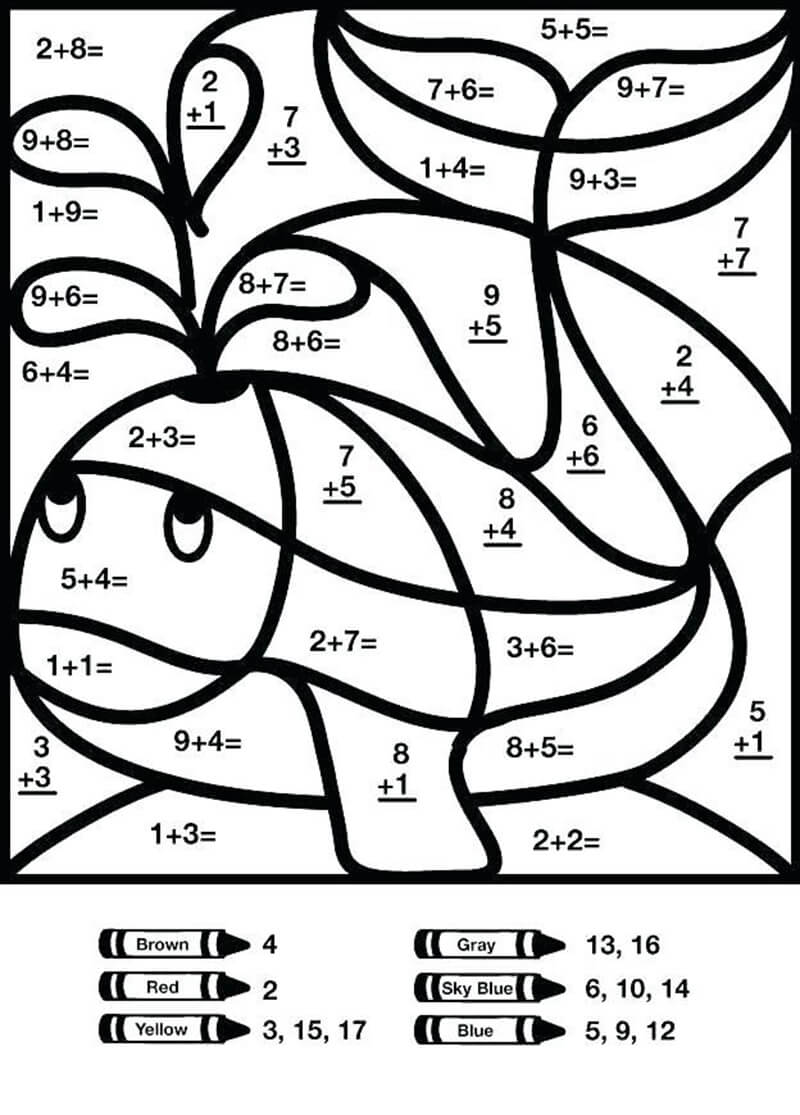 Bộ tranh tô màu toán học đơn giản nhất cho bé tập tô Update 12/2023