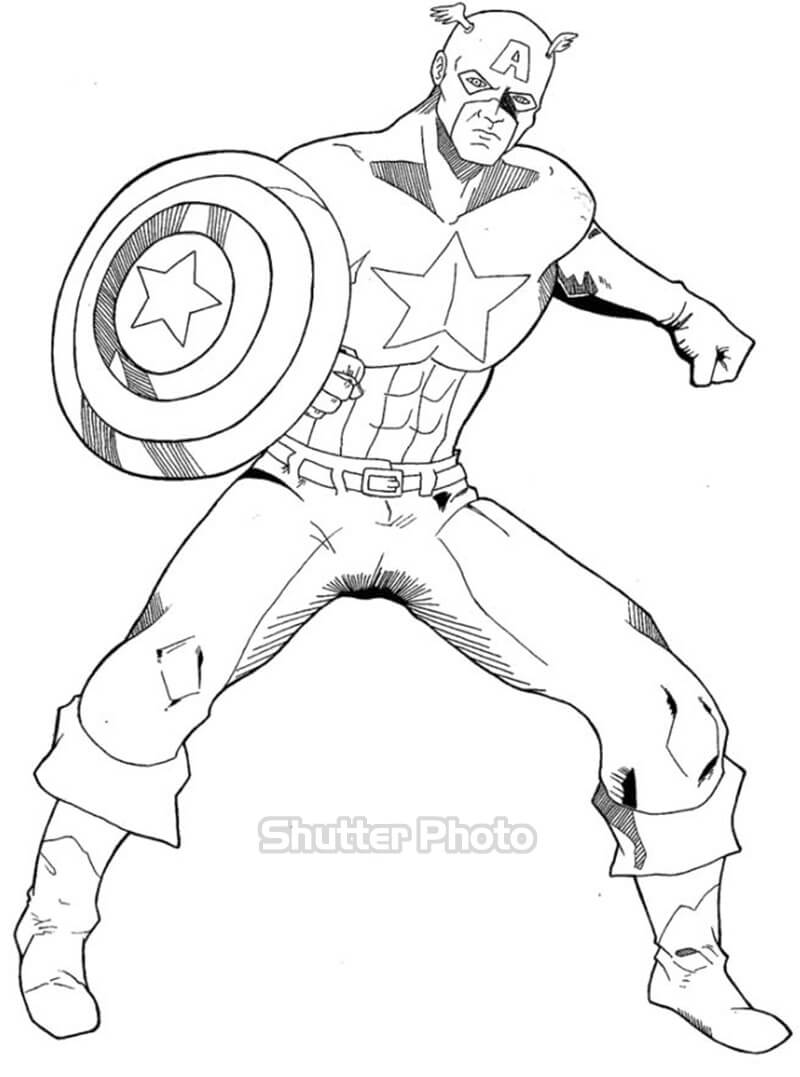 Siêu nhân Captain America 100 hình tô màu đẹp  Tomauchobe