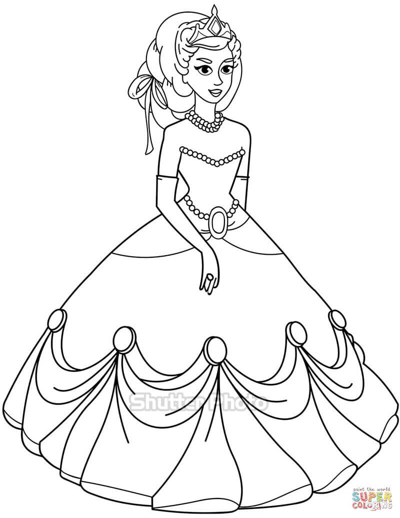 Tổng hợp các tranh tô màu váy công chúa được rất nhiều bé gái yêu thích   Jadiny
