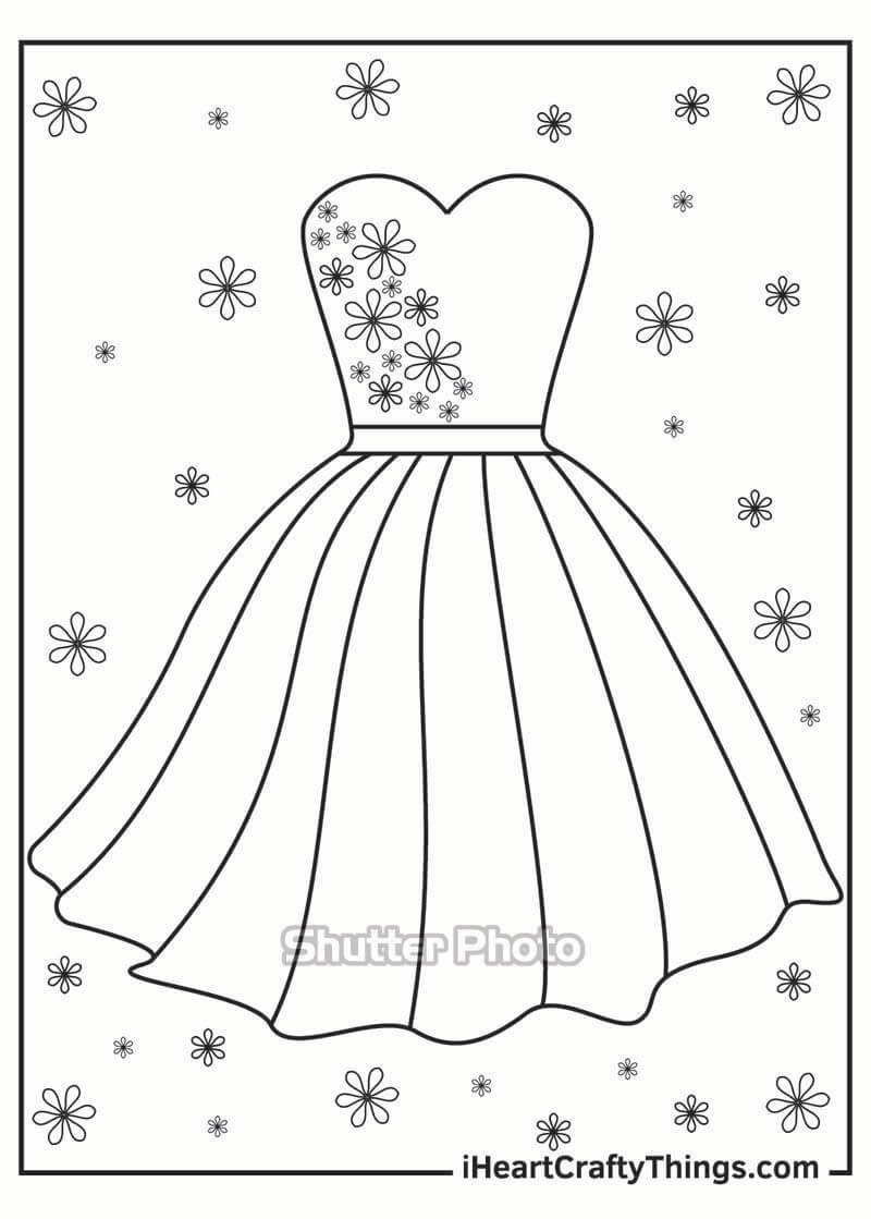 Tổng hợp 90 Tranh tô màu váy công chúa váy dạ hội cho bé