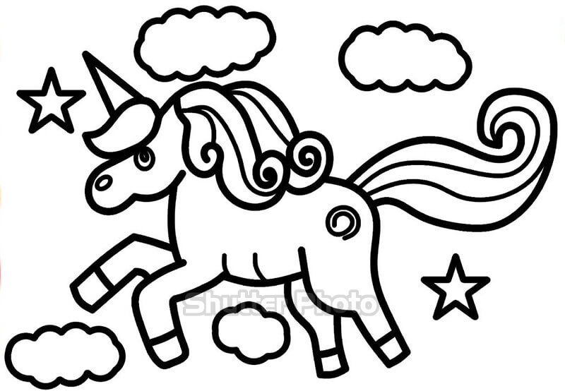 Vẽ và tô màu con ngựa kỳ lân dễ thương  Dạy bé vẽ  Dạy bé tô màu   Unicorn Halaman Mewarnai  YouTube