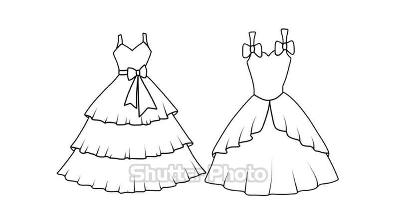 Bộ tranh tô màu cái váy rất đẹp cho bé gái từ 3 đến 7 tuổi  Công chúa  Hình ảnh Mẫu váy